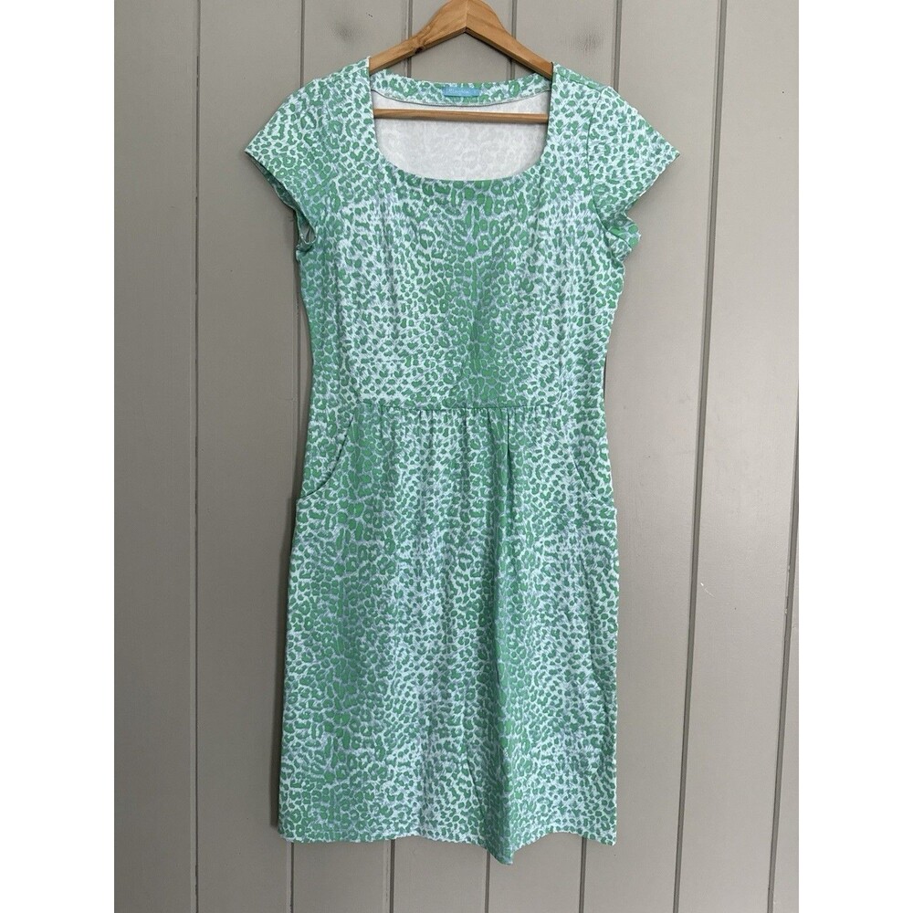 J. McLaughlin Dress S Small Blue Green Animal Print Catalina Cloth Emma S/S